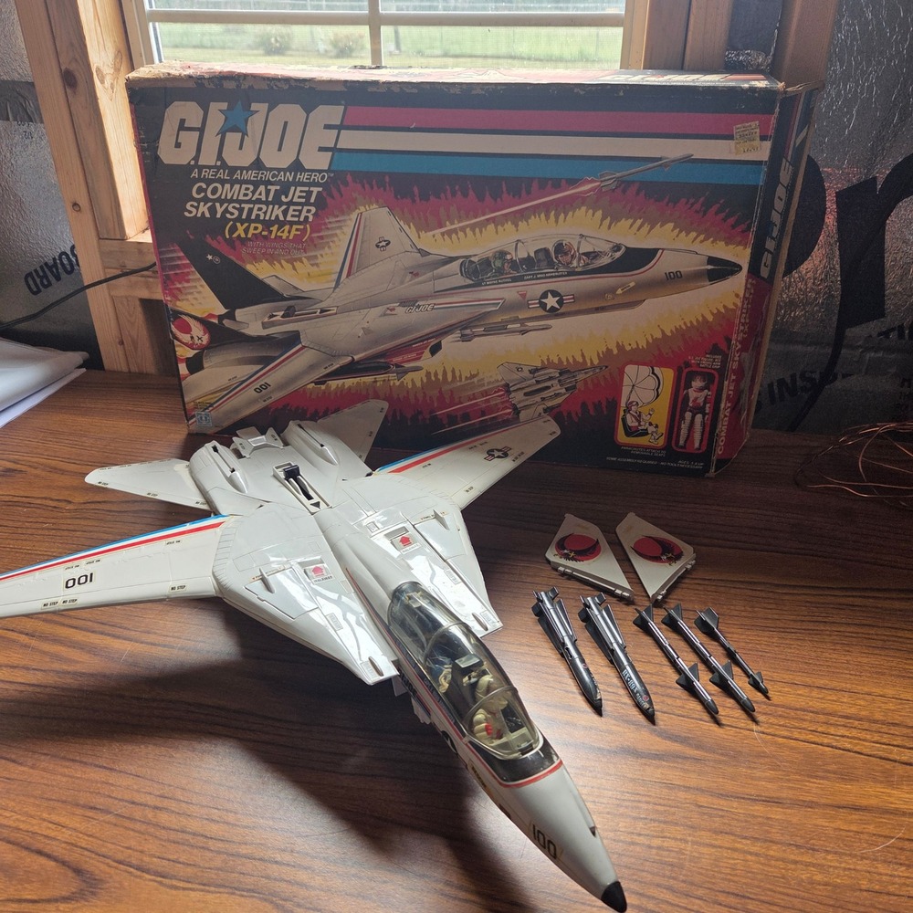 Vintage GI Joe Combat Jet Skystriker XP-14F Vehicle with Box 1983 Hasbro